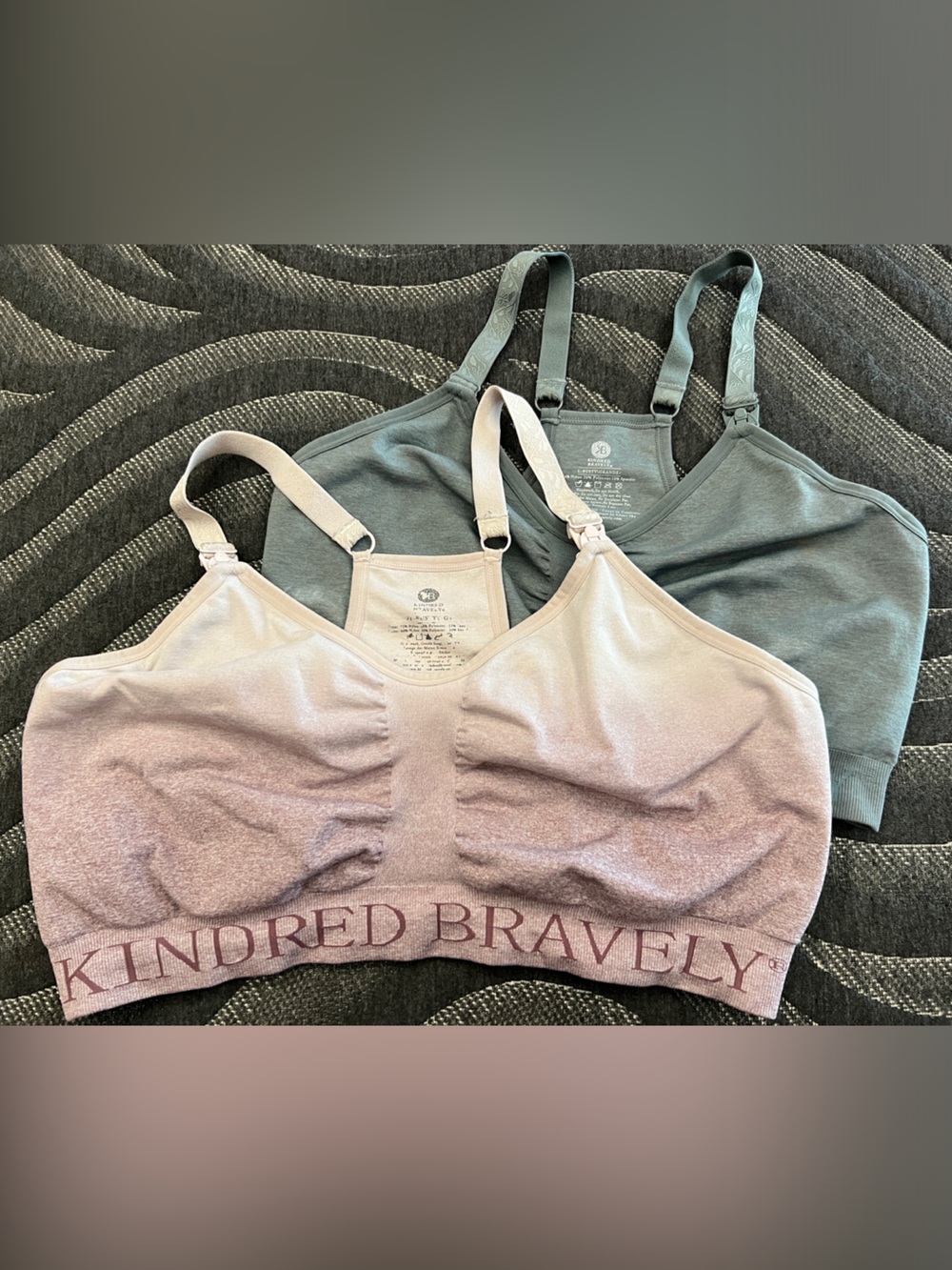 2 pack Kindred Bravely Nursing Bra- Pink & Sage Large busty